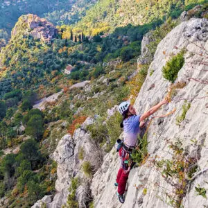 Escalade de grande voie avec un guide privé sur la Côte d'Azur - Les Geckos