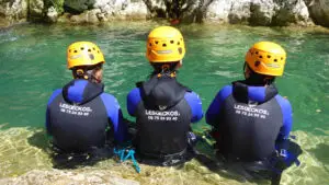 Repos lors d'une sortie en canyoning VIP - Les Geckos